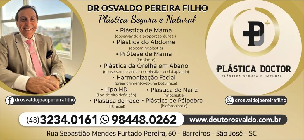 CLÍNICA PLÁSTICA DOCTOR OSVALDO PEREIRA FILHO EM SÃO JOSÉ SC