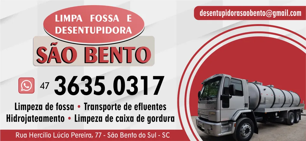 DESENTUPIDORA SBS EM SÃO BENTO DO SUL SC
