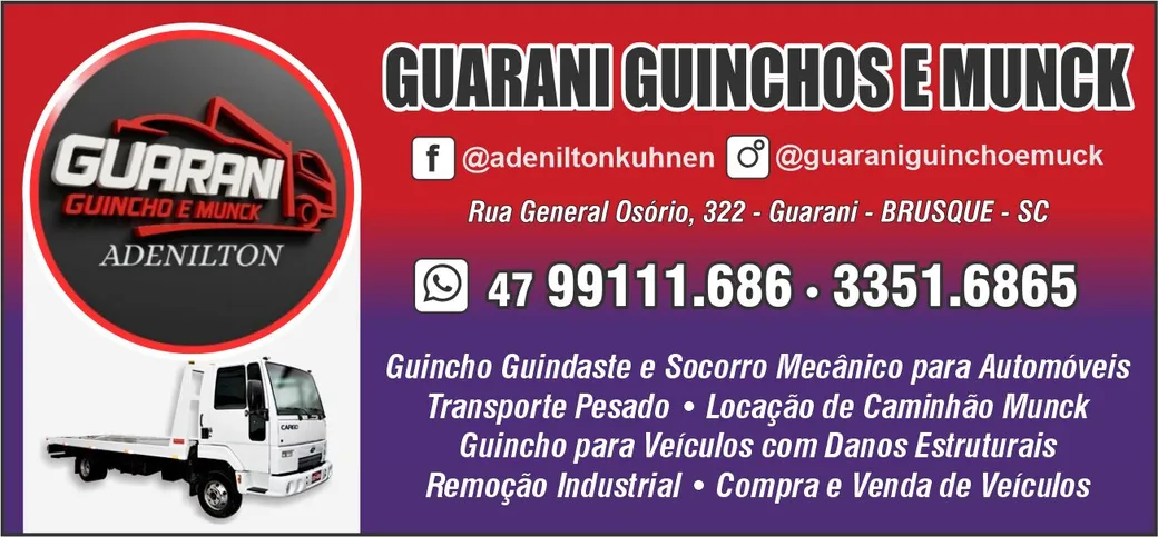 GUARANI GUINCHOS GUINDASTES E MUNCK EM BRUSQUE SC