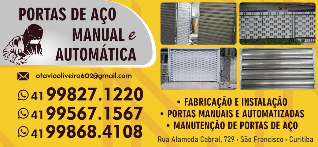 PORTAS DE AÇO MANUAL E AUTOMÁTICA EM CURITIBA PR