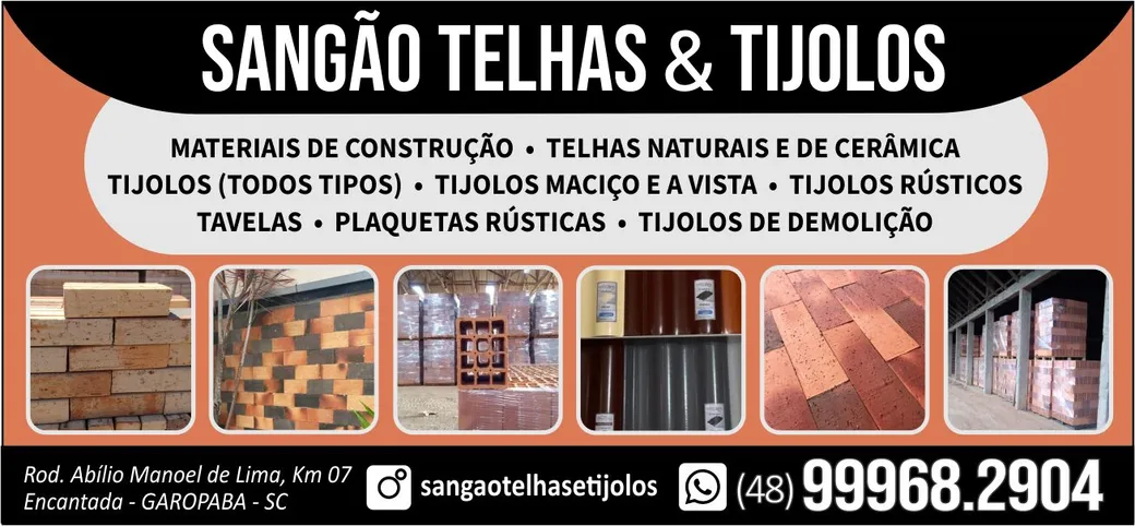 SANGÃO TELHAS E TIJOLOS EM GAROPABA SC