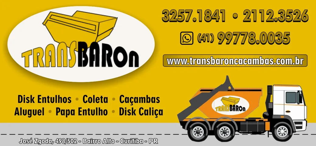TRANSBARON DISK ENTULHO EM CURITIBA PR