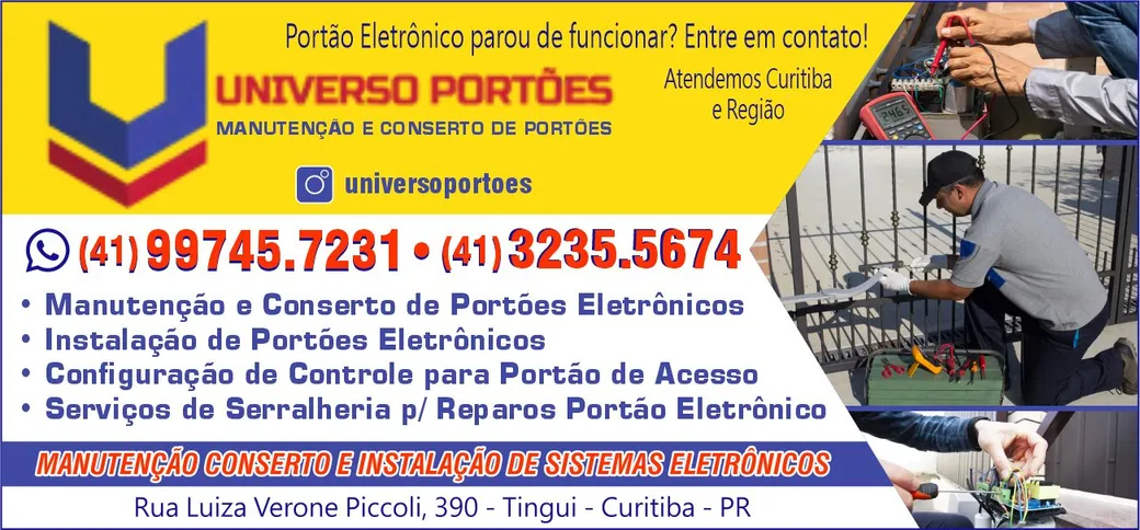 UNIVERSO PORTÕES ELETRÔNICOS INSTALAÇÃO MANUTENÇÃO E CONSERTO EM CURITIBA PR